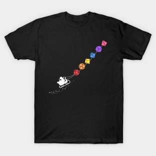 Christmas Polyhedral Rainbow Dice Set Tabletop RPG Addict T-Shirt